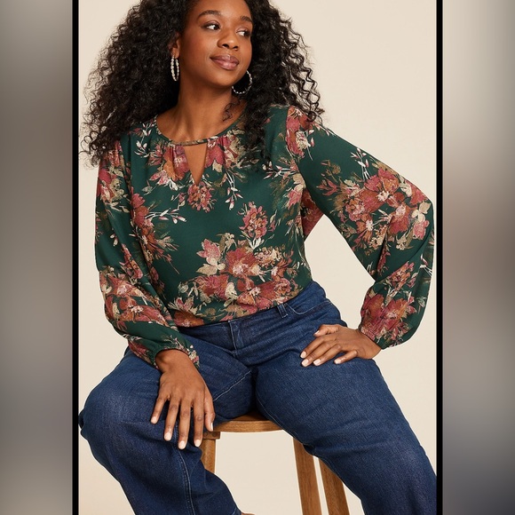 Maurices Floral Long Sleeve Blouse - 1X - Picture 5 of 5